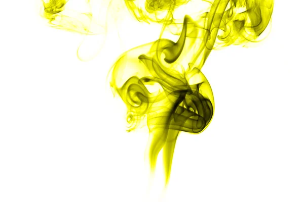 Abstract yellow smoke on white background — Stock Photo, Image