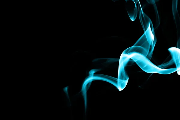 Abstract cyan smoke on black background — Stock Photo, Image