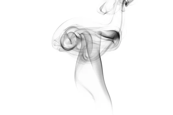 Αφηρημένος μαύρος καπνός σε λευκό φόντο — Φωτογραφία Αρχείου
