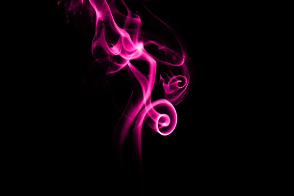 Abstrakter rosa Rauch auf schwarzem Hintergrund — Stockfoto