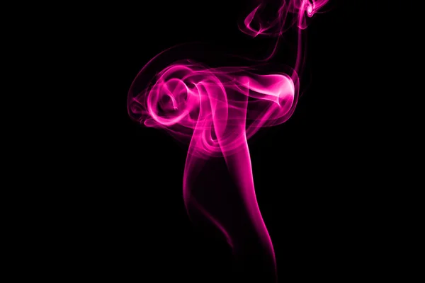 Αφηρημένη ροζ καπνού σε μαύρο φόντο — Φωτογραφία Αρχείου