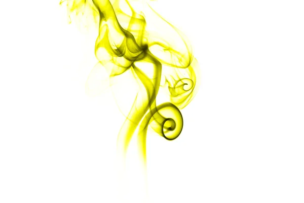 Abstrato fumo amarelo sobre fundo branco — Fotografia de Stock