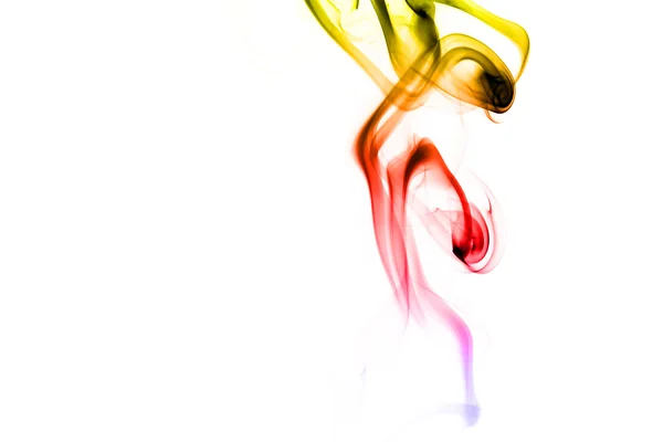 Abstrato fumaça colorida no fundo branco — Fotografia de Stock