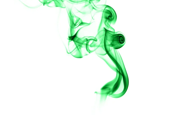 Humo verde abstracto sobre fondo blanco — Foto de Stock