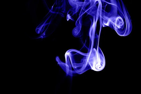 Abstract blue smoke on black background — Stock Photo, Image