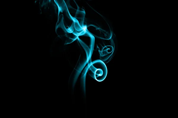 Abstract cyan smoke on black background — Stock Photo, Image