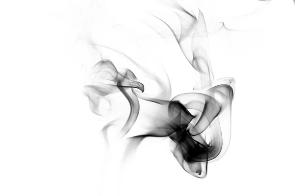 Abstrakt svart rök på vit bakgrund — Stockfoto