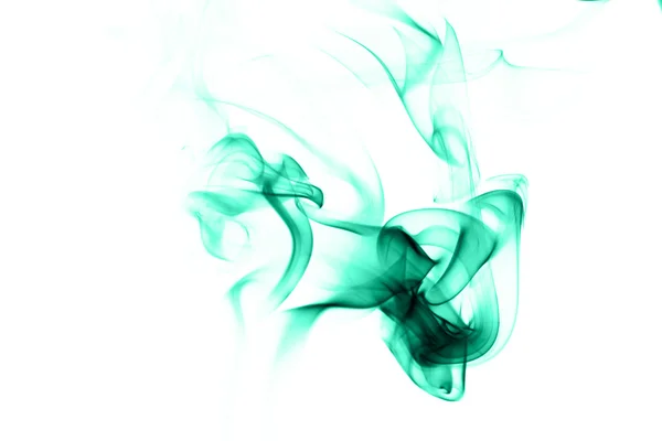 Abstract cyan smoke on white background — Stock Photo, Image