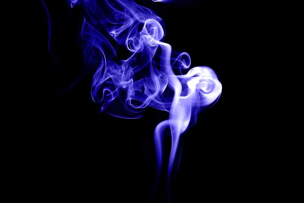 Abstract blue smoke on black background — Stock Photo, Image