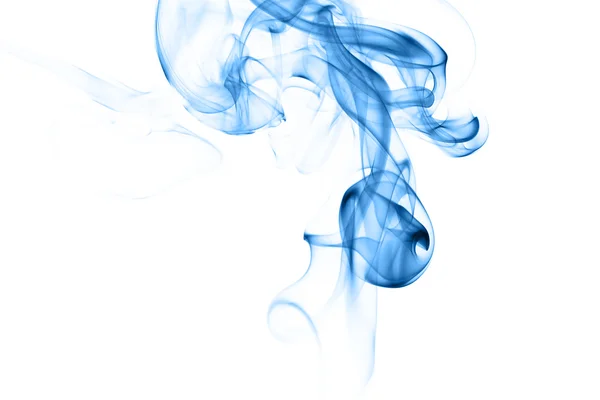 Abstracte blauwe rook op witte achtergrond — Stockfoto