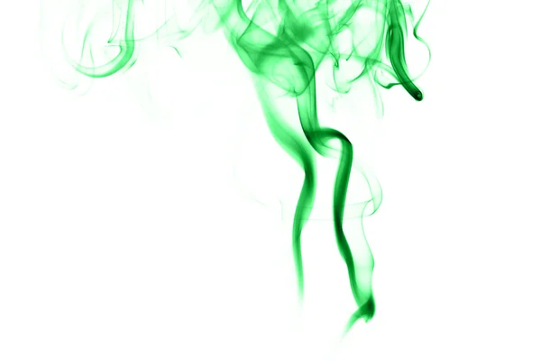 Abstract green smoke on white background — Stock Photo, Image