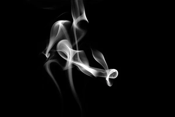 Abstract white smoke on black background — Stock Photo, Image