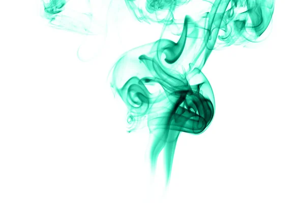 Abstract cyan smoke on white background — Stock Photo, Image