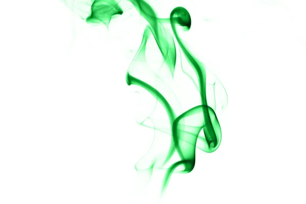 Abstract green smoke on white background — Stock Photo, Image