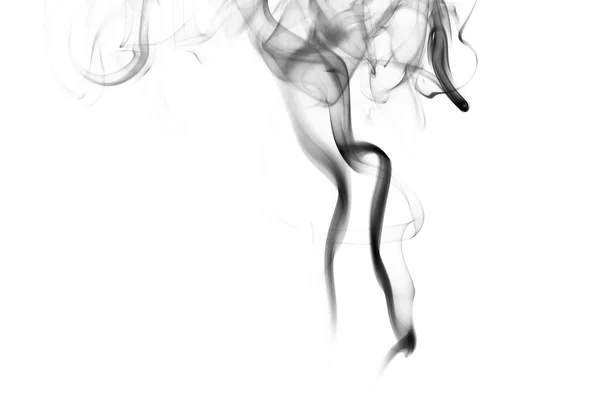 Abstract black smoke on white background — Stock Photo, Image