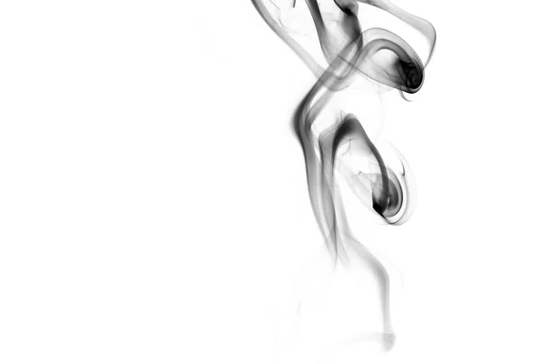 Abstract black smoke on white background — Stock Photo, Image