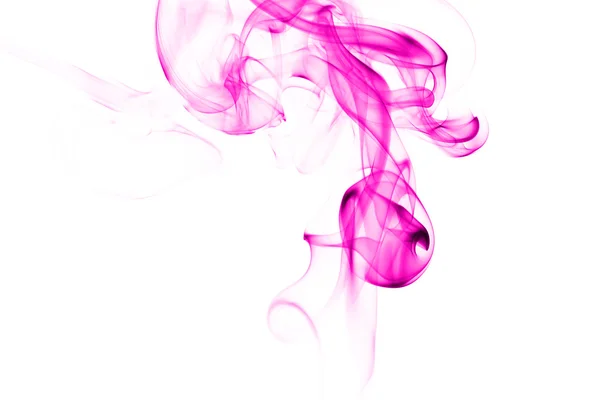 白色背景上的抽象粉红色烟 — 图库照片
