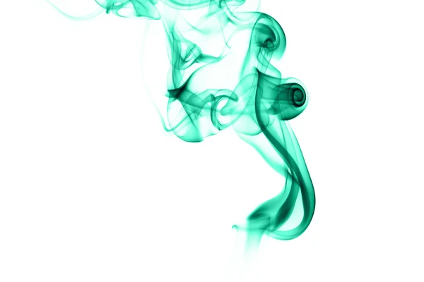 Abstract cyan smoke on white background — Stock Photo, Image