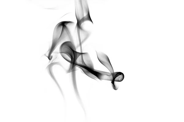 Astratto fumo nero su sfondo bianco — Foto Stock