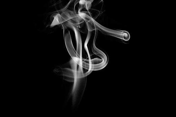 Abstract white smoke on black background — Stock Photo, Image