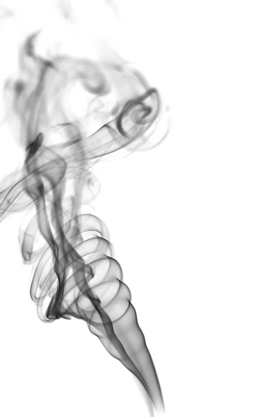 Abstract black smoke on white background — Stock Photo, Image