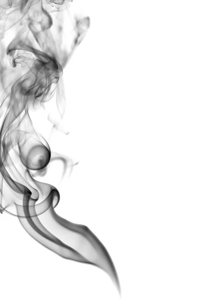 Abstract black smoke on white background — Stock Photo, Image