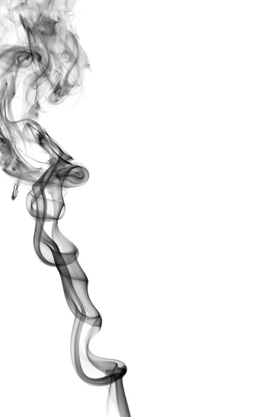 Абстрактний чорний дим на білому тлі — стокове фото