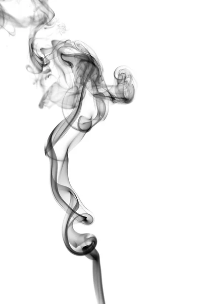 Abstract black smoke on white background — Stock Photo, Image