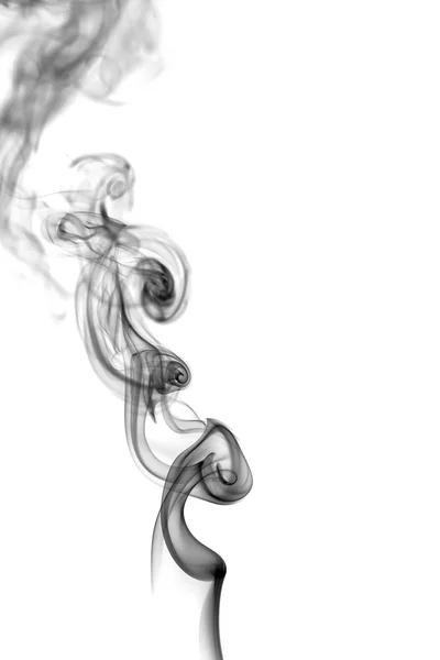 Abstract black smoke on white background — Stock Photo, Image