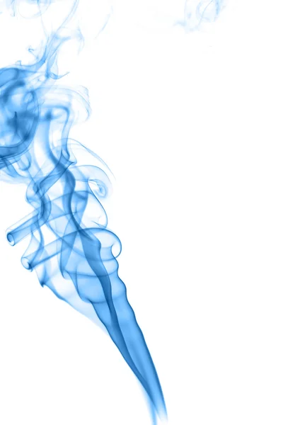 Abstraktní modrý kouř na bílém pozadí — Stock fotografie