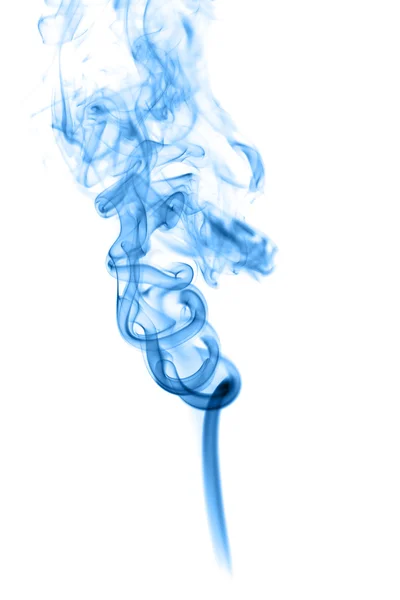 흰색 바탕에 추상적 인 푸른 연기 — 스톡 사진