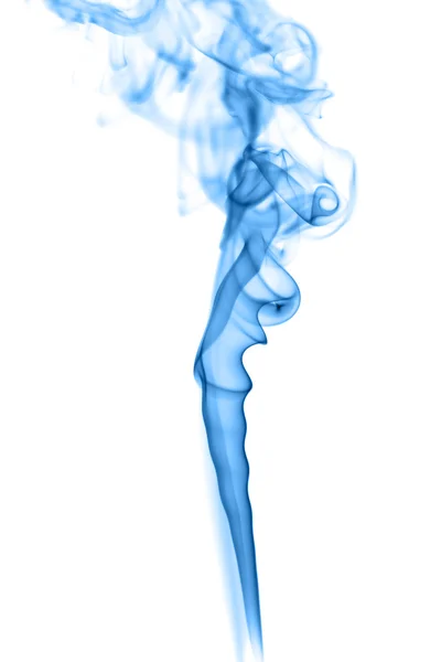 白色背景下的抽象蓝烟 — 图库照片