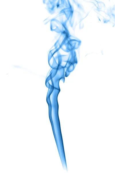 Abstracte blauwe rook op witte achtergrond — Stockfoto