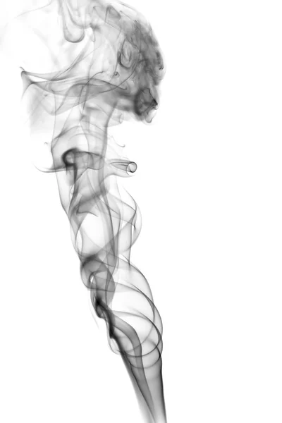 하얀 배경에 뚜렷 한 검은 연기 — 스톡 사진