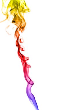 Beyaz arkaplanda soyut renkli duman