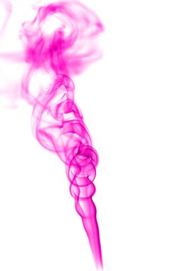 Beyaz arka plan üzerinde soyut pembe duman