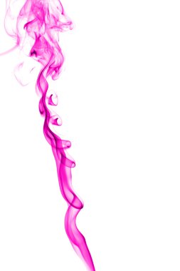 Beyaz arka plan üzerinde soyut pembe duman