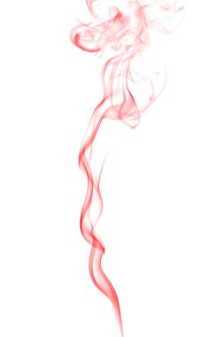 Beyaz arkaplanda soyut kırmızı duman