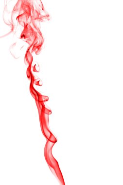 Beyaz arkaplanda soyut kırmızı duman