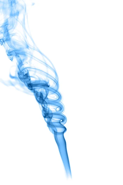 Fumée bleue abstraite sur fond blanc — Photo