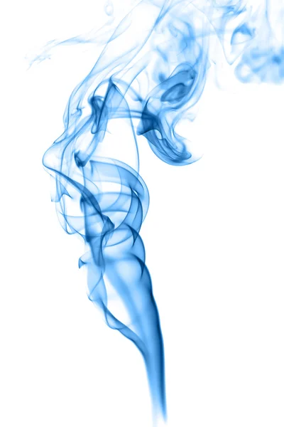 白色背景下的抽象蓝烟 — 图库照片