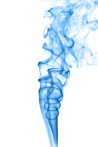 Beyaz arkaplanda soyut mavi duman — Stok fotoğraf