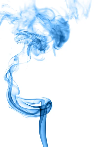 Abstrakter blauer Rauch auf weißem Hintergrund — Stockfoto