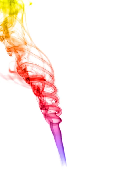 하얀 배경에 있는 추상적 인 다채 로운 연기 — 스톡 사진