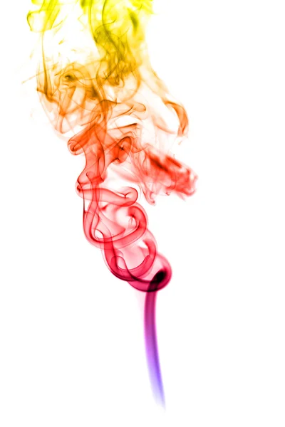 Abstraktní barevný kouř na bílém pozadí — Stock fotografie