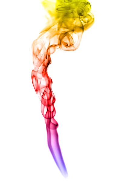 Abstrato fumaça colorida no fundo branco — Fotografia de Stock