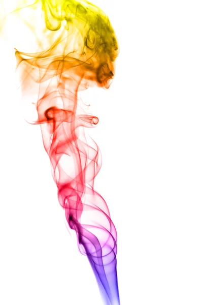 Абстрактный красочный дым на белом фоне — стоковое фото