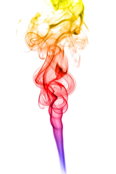 Abstract colorful smoke on white background — Stock Photo, Image