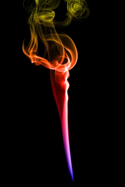 Abstract colorful smoke on black background — Stock Photo, Image