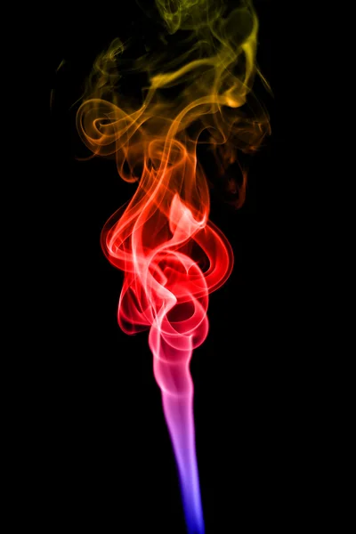 Abstract colorful smoke on black background — Stock Photo, Image